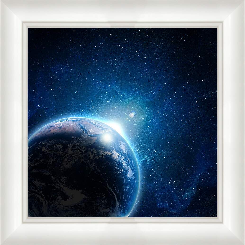 Картина в раме - Планета и звезды
