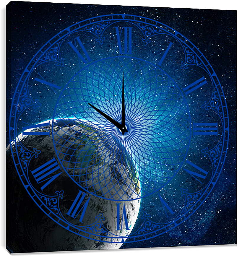 Часы картина - Земля и звезды
