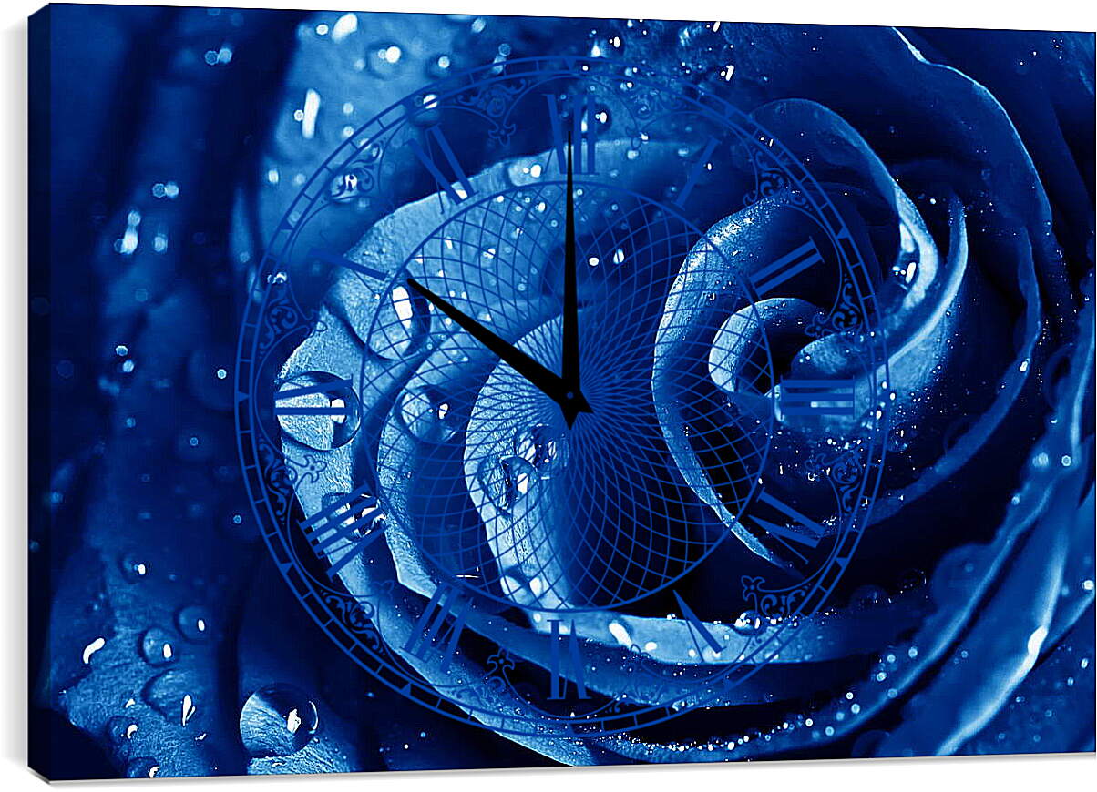 Часы картина - Синяя роза
