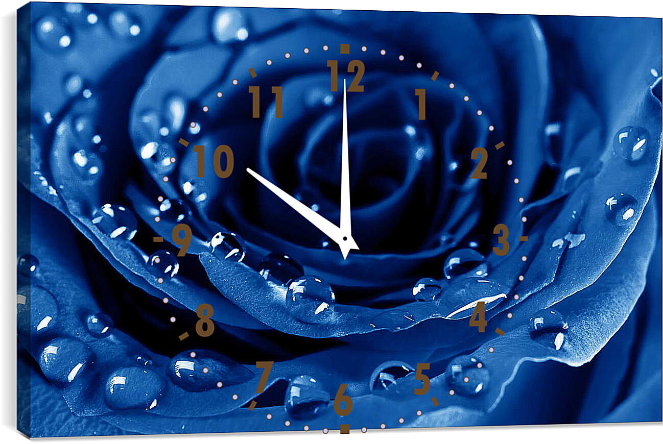 Часы картина - Капли воды на розе
