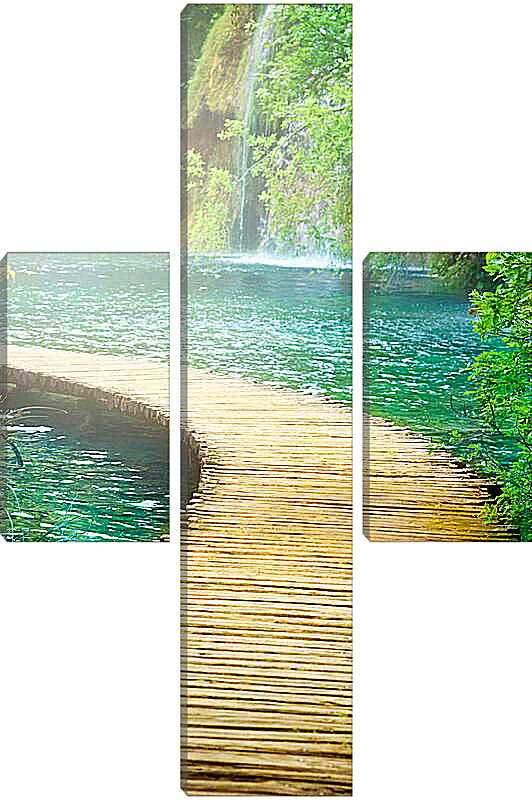Модульная картина - Мост через реку

