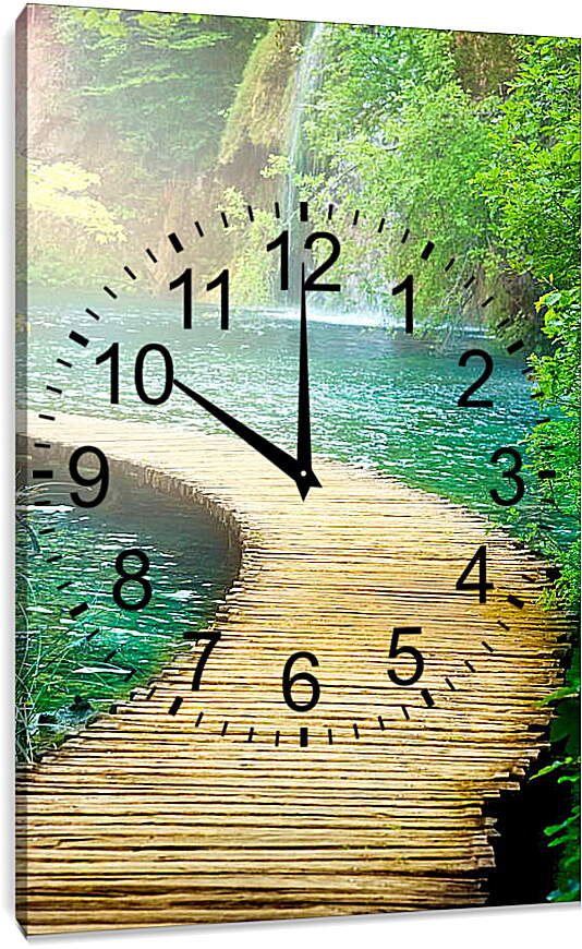 Часы картина - Мост через реку
