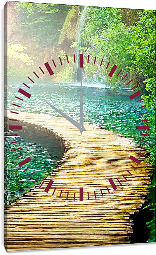 Часы картина - Мост через реку
