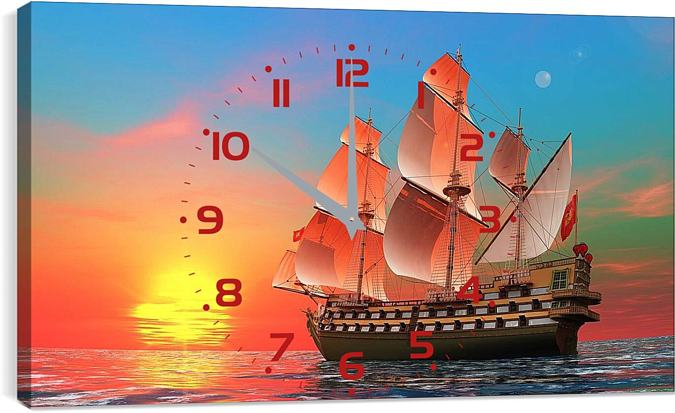 Часы картина - Корабль