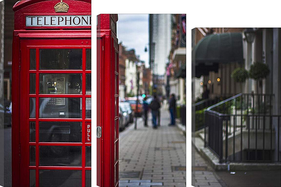 Модульная картина - Красная телефонная будка. Лондон