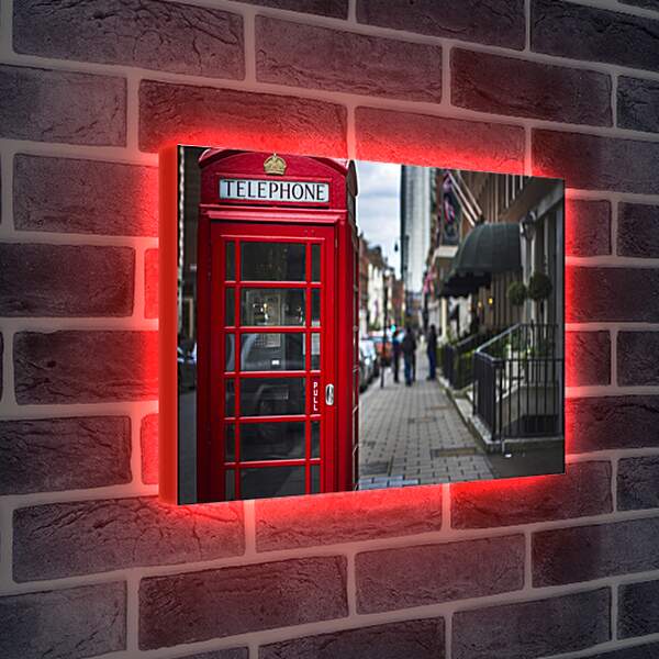 Лайтбокс световая панель - Красная телефонная будка. Лондон