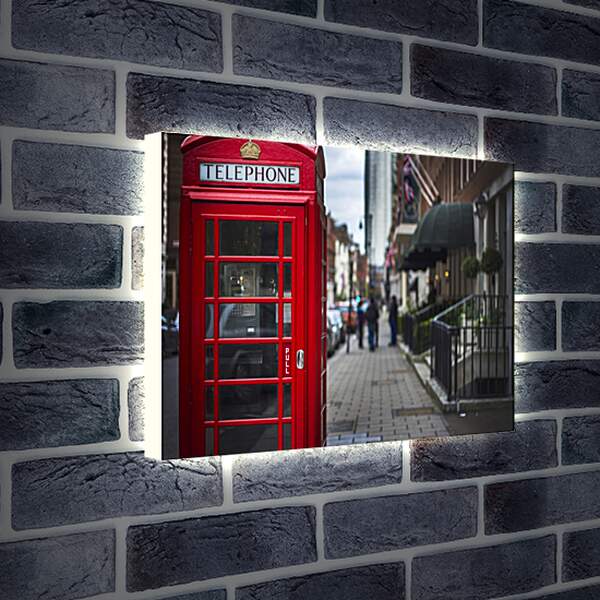Лайтбокс световая панель - Красная телефонная будка. Лондон