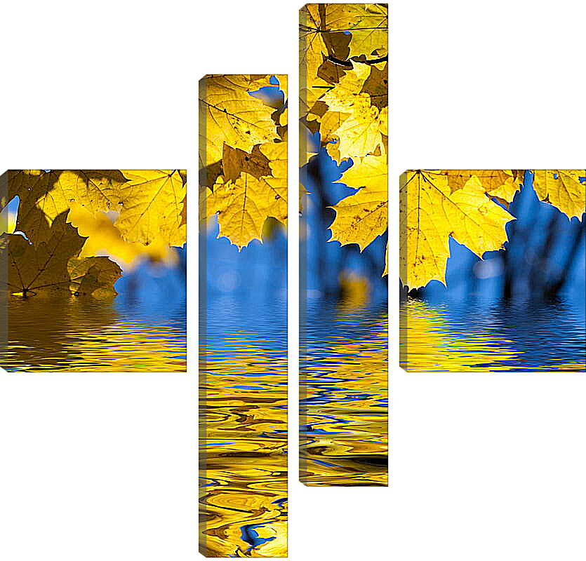 Модульная картина - Отражение осени в воде
