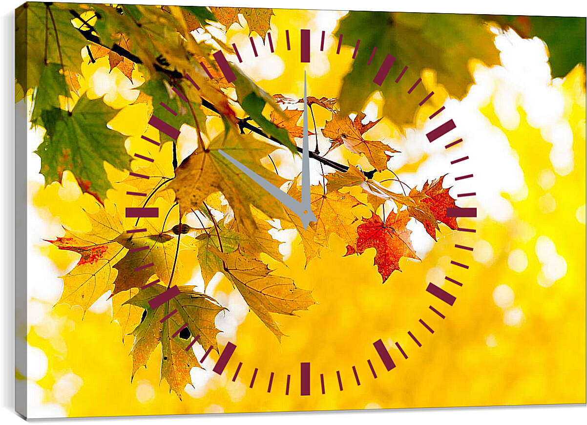 Часы картина - Осенние листья
