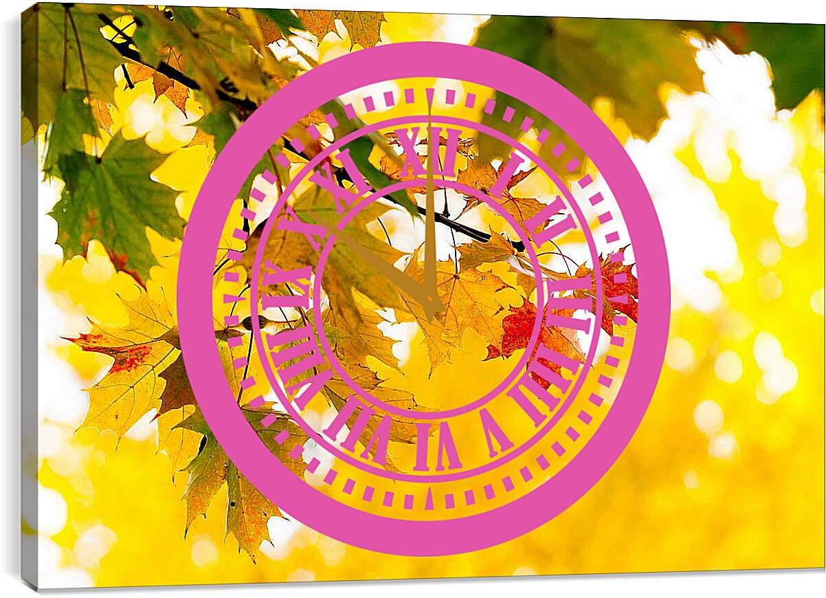 Часы картина - Осенние листья
