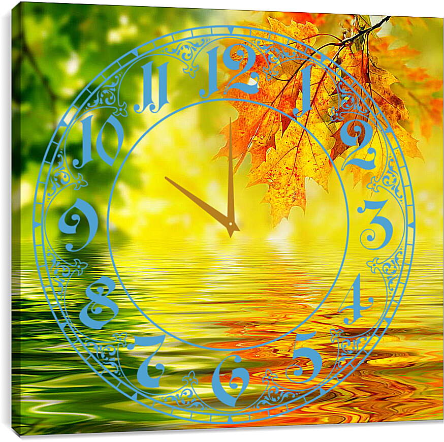 Часы картина - Вода и осень
