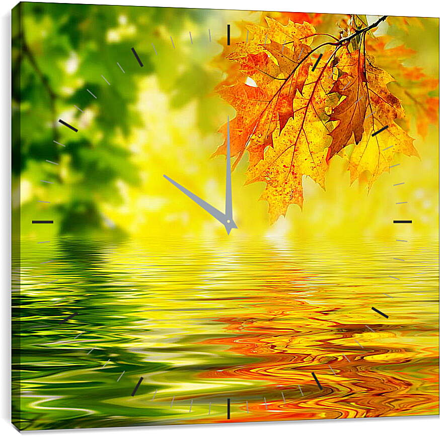 Часы картина - Вода и осень

