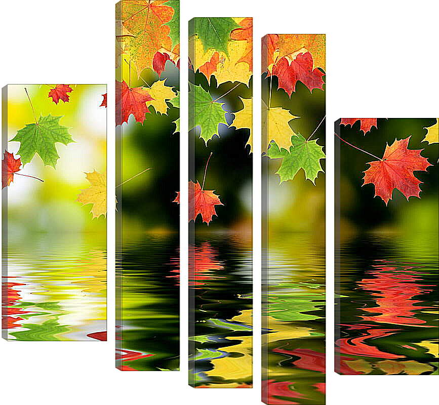 Модульная картина - Красочные осенние листья

