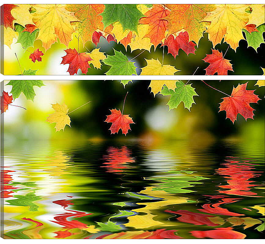 Модульная картина - Красочные осенние листья

