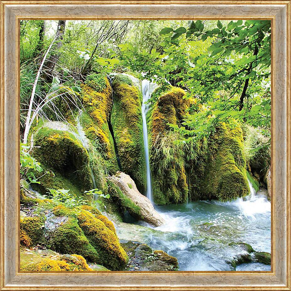 Картина в раме - Водопад на Плитвицких озерах
