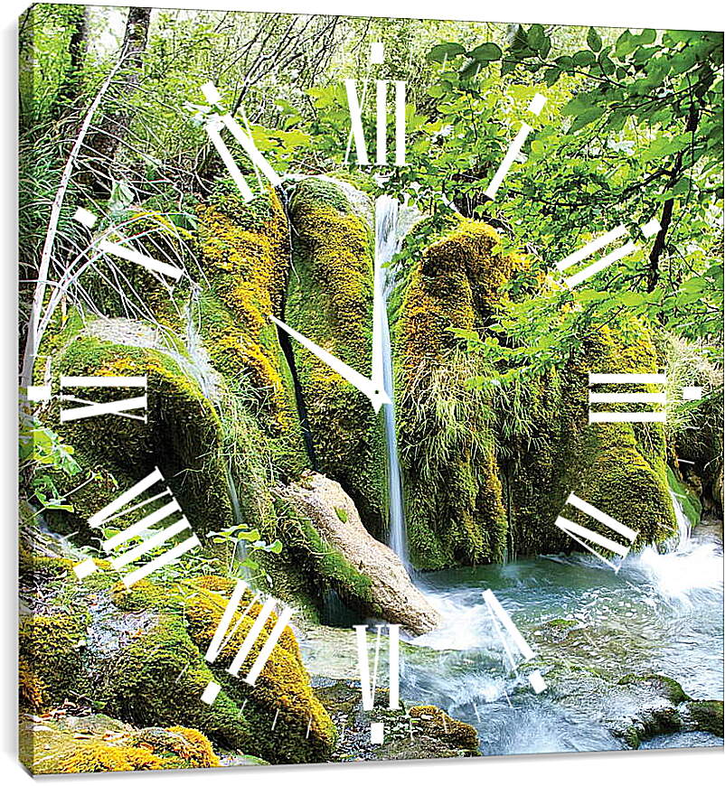 Часы картина - Водопад на Плитвицких озерах
