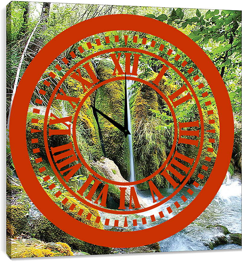 Часы картина - Водопад на Плитвицких озерах
