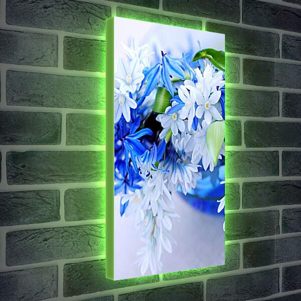 Лайтбокс световая панель - Голубые цветы
