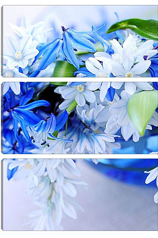 Модульная картина - Голубые цветы