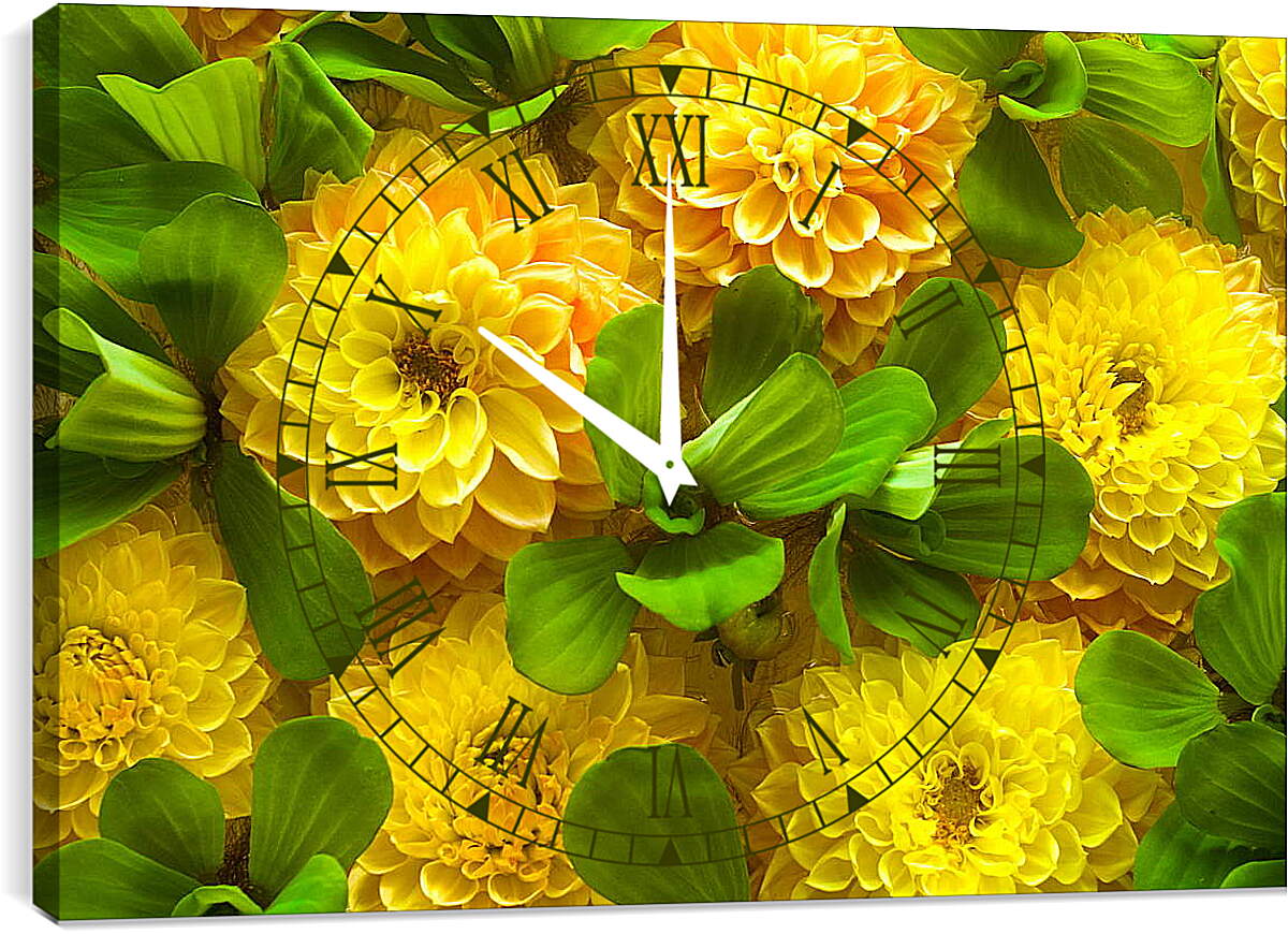 Часы картина - Желтые цветочки
