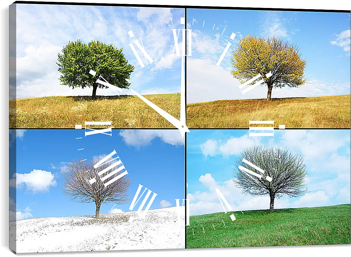 Часы картина - Четыре времени года
