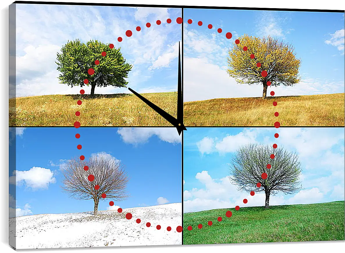 Часы картина - Четыре времени года
