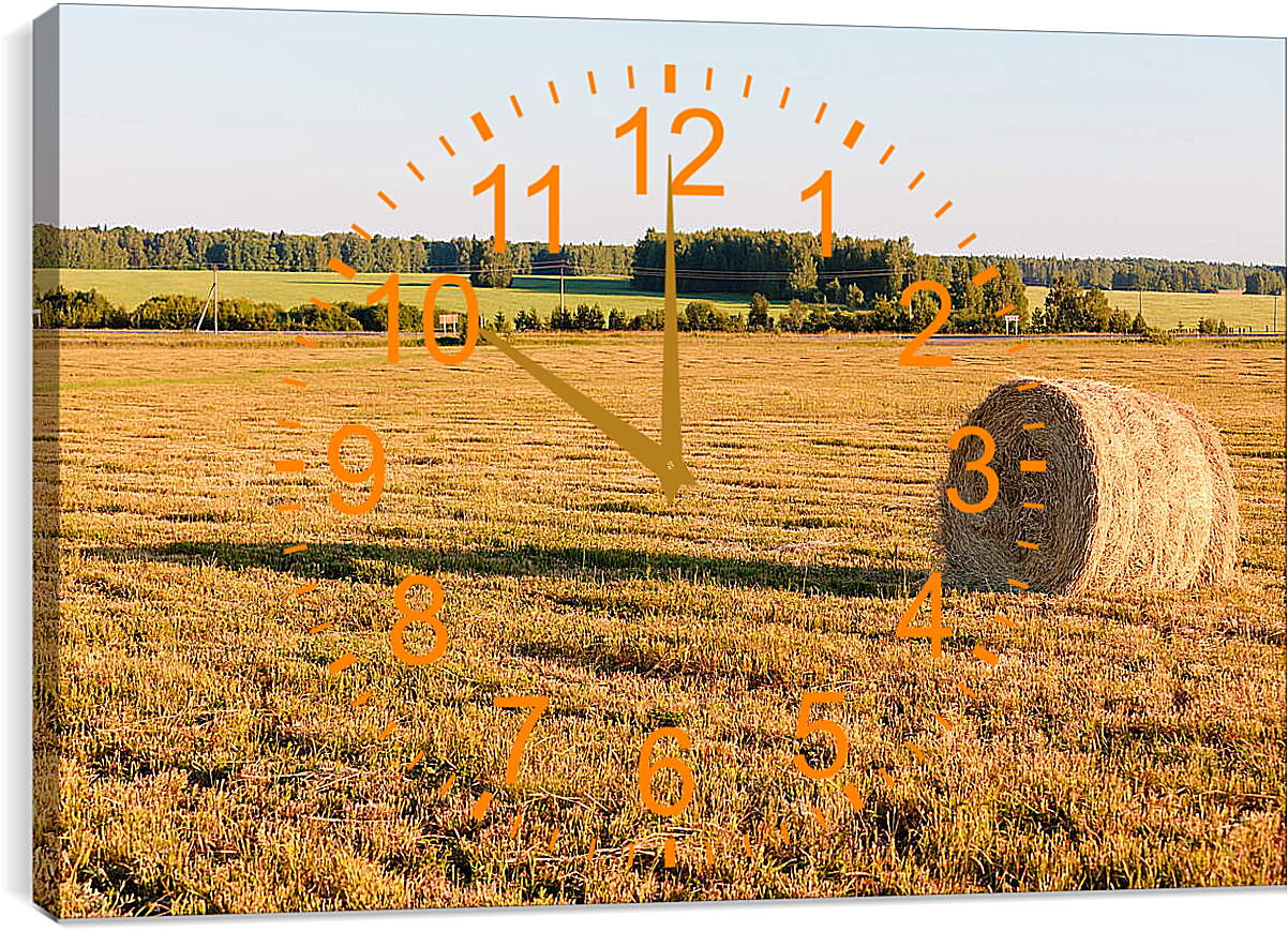 Часы картина - Стог сена на поле
