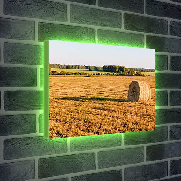 Лайтбокс световая панель - Стог сена на поле
