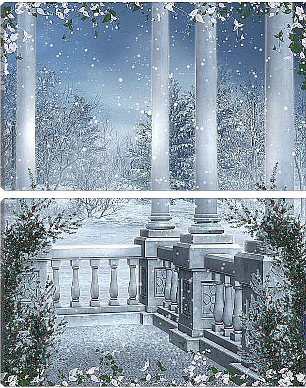 Модульная картина - Волшебная зима
