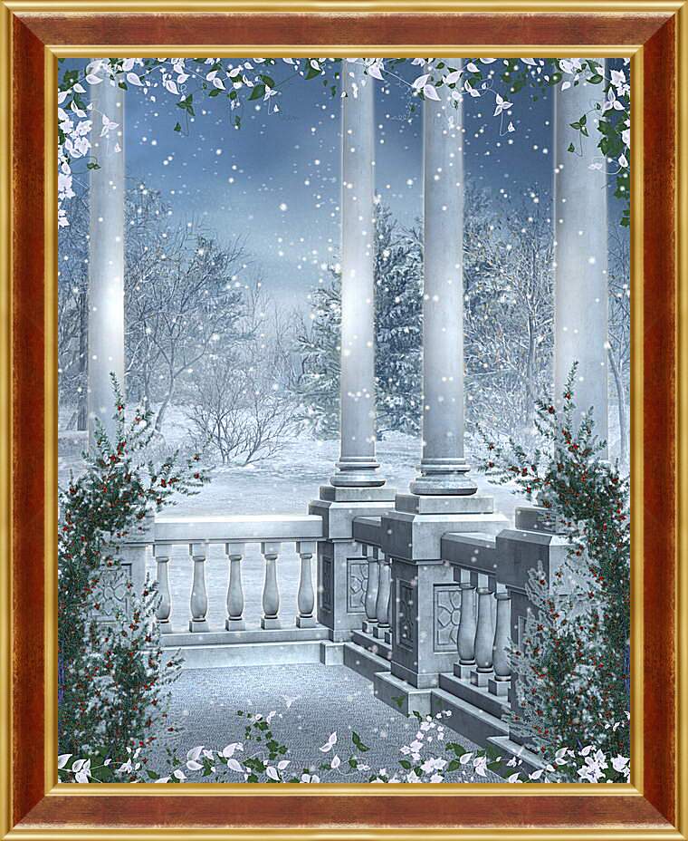 Картина в раме - Волшебная зима
