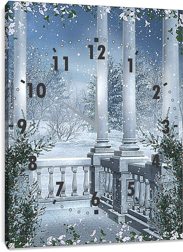 Часы картина - Волшебная зима
