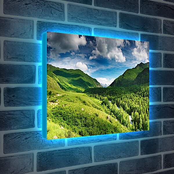 Лайтбокс световая панель - Тучки над горами