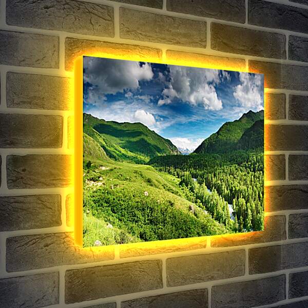 Лайтбокс световая панель - Тучки над горами