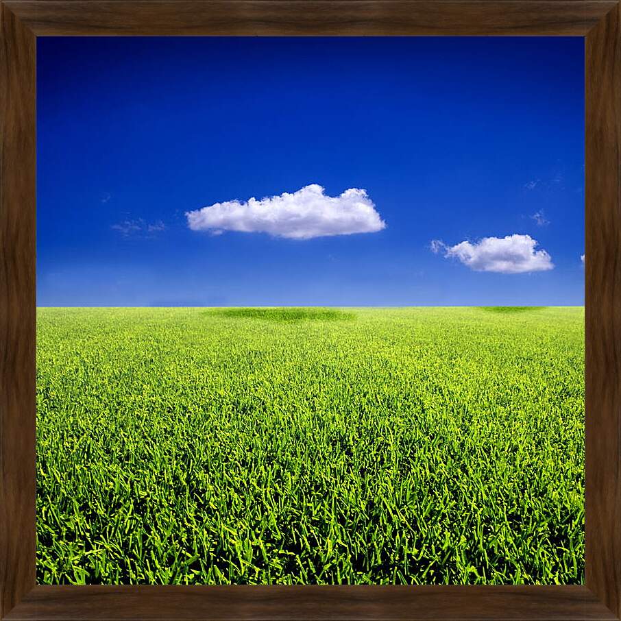 Картина в раме - Облака над полем
