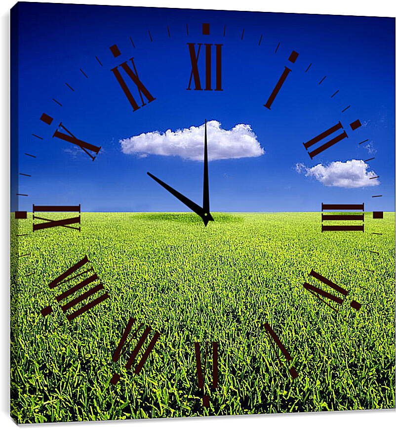 Часы картина - Облака над полем
