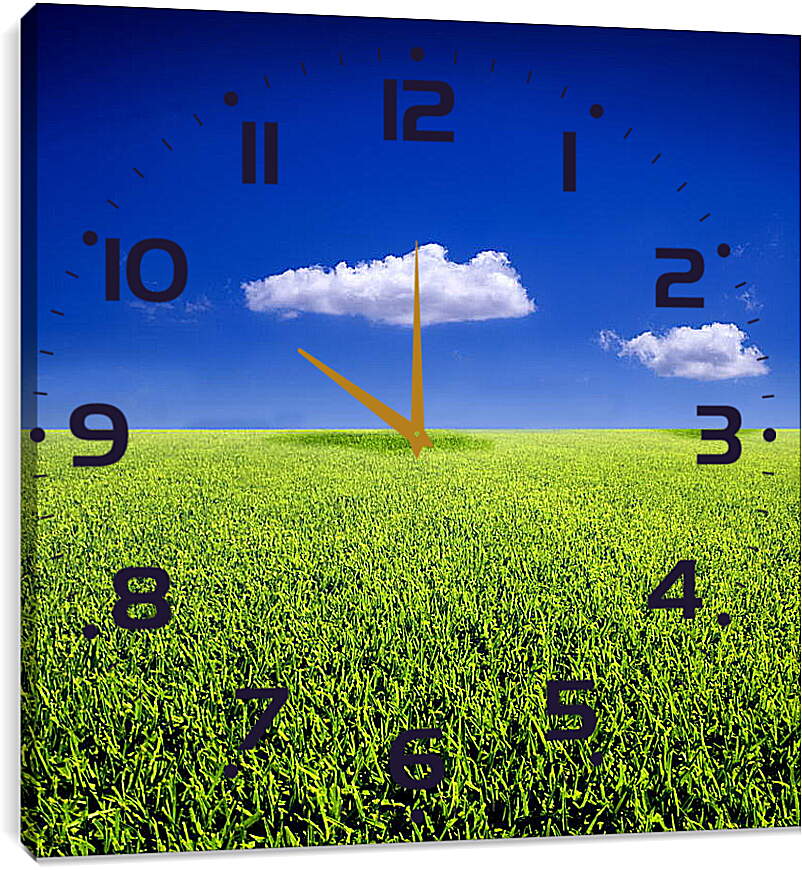 Часы картина - Облака над полем
