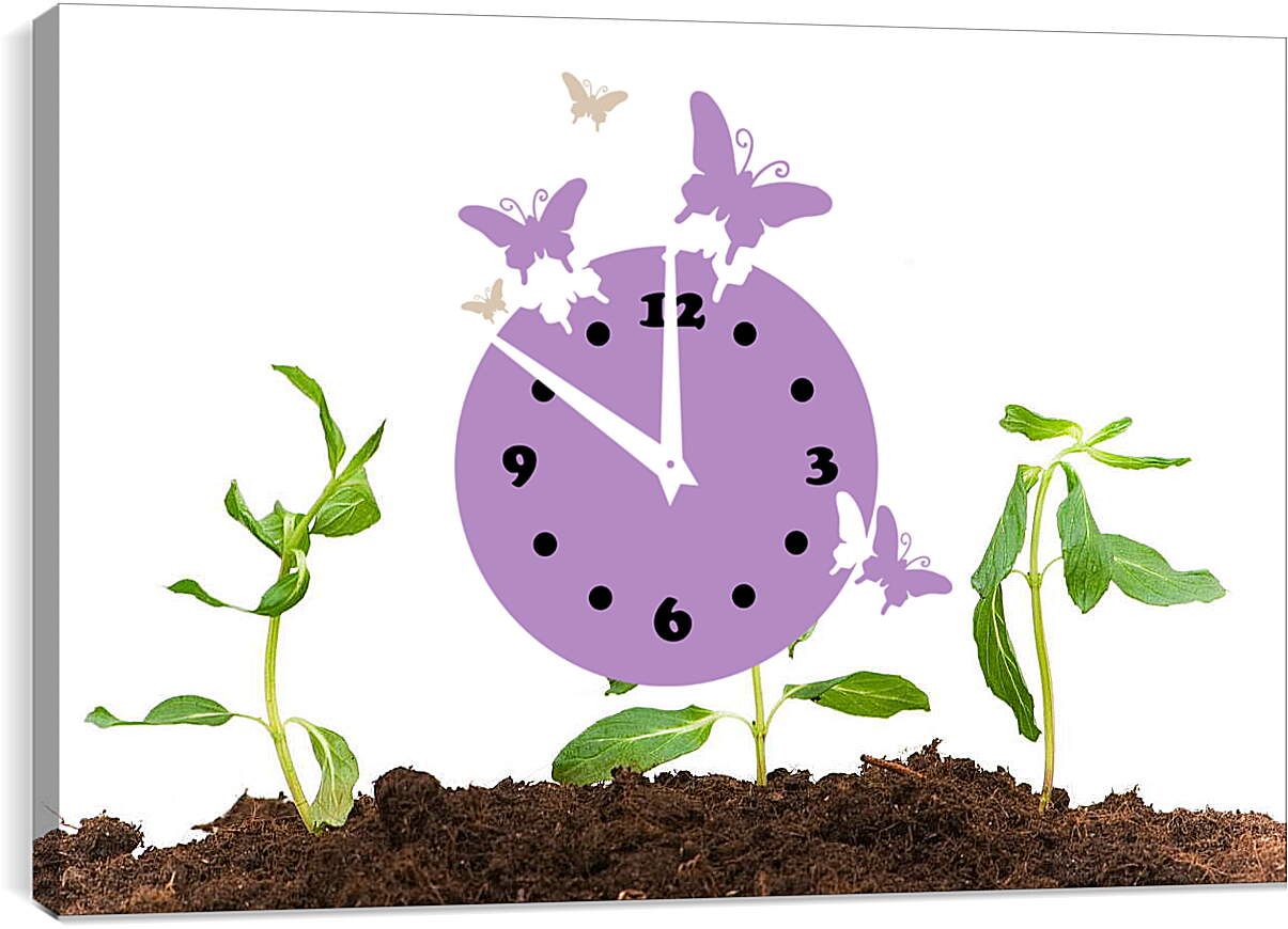 Часы картина - Рождение цветка
