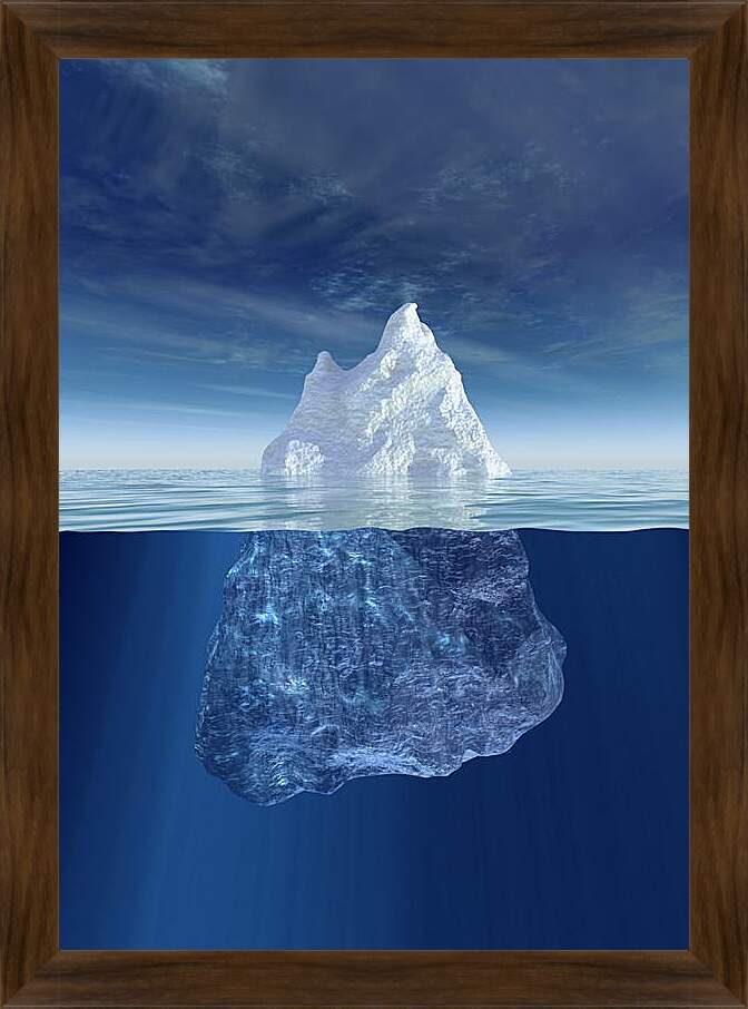 Картина в раме - Айсберг под водой
