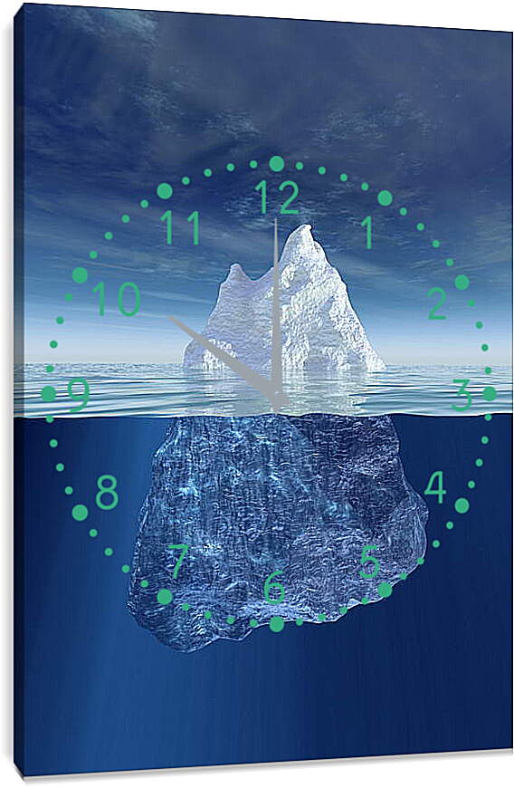 Часы картина - Айсберг под водой
