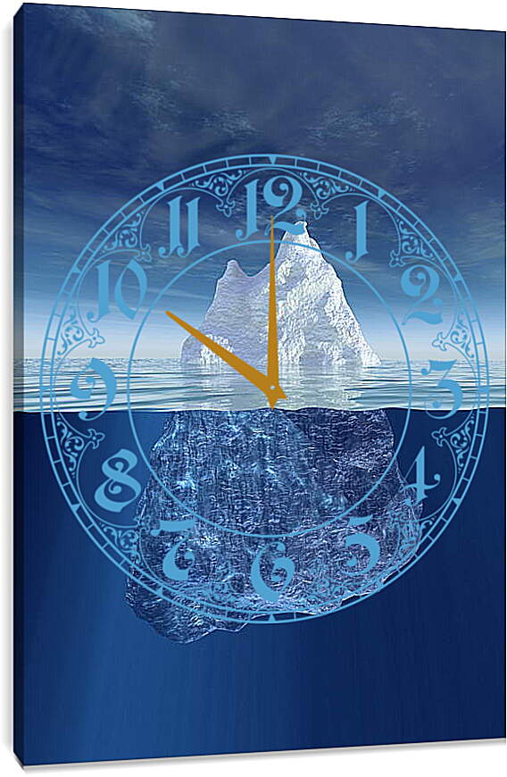 Часы картина - Айсберг под водой
