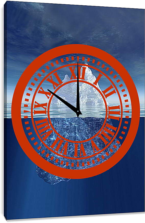 Часы картина - Айсберг под водой
