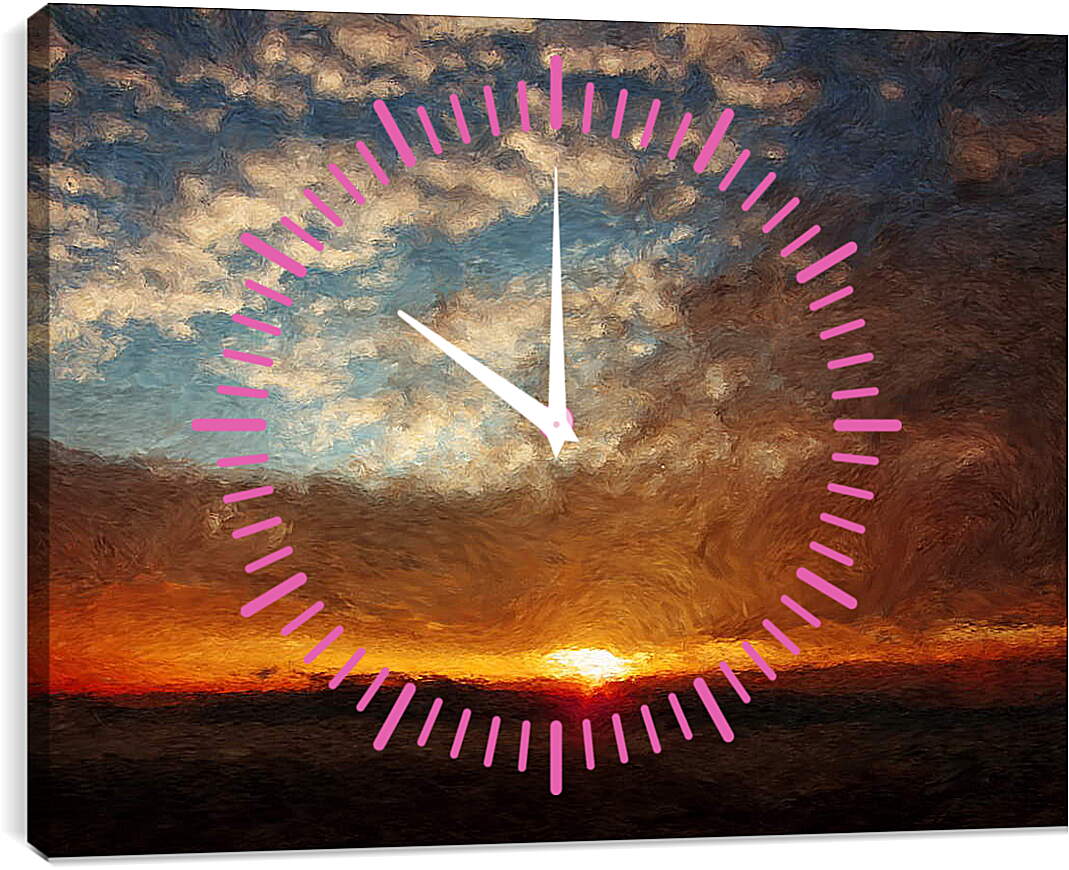 Часы картина - Картина закат
