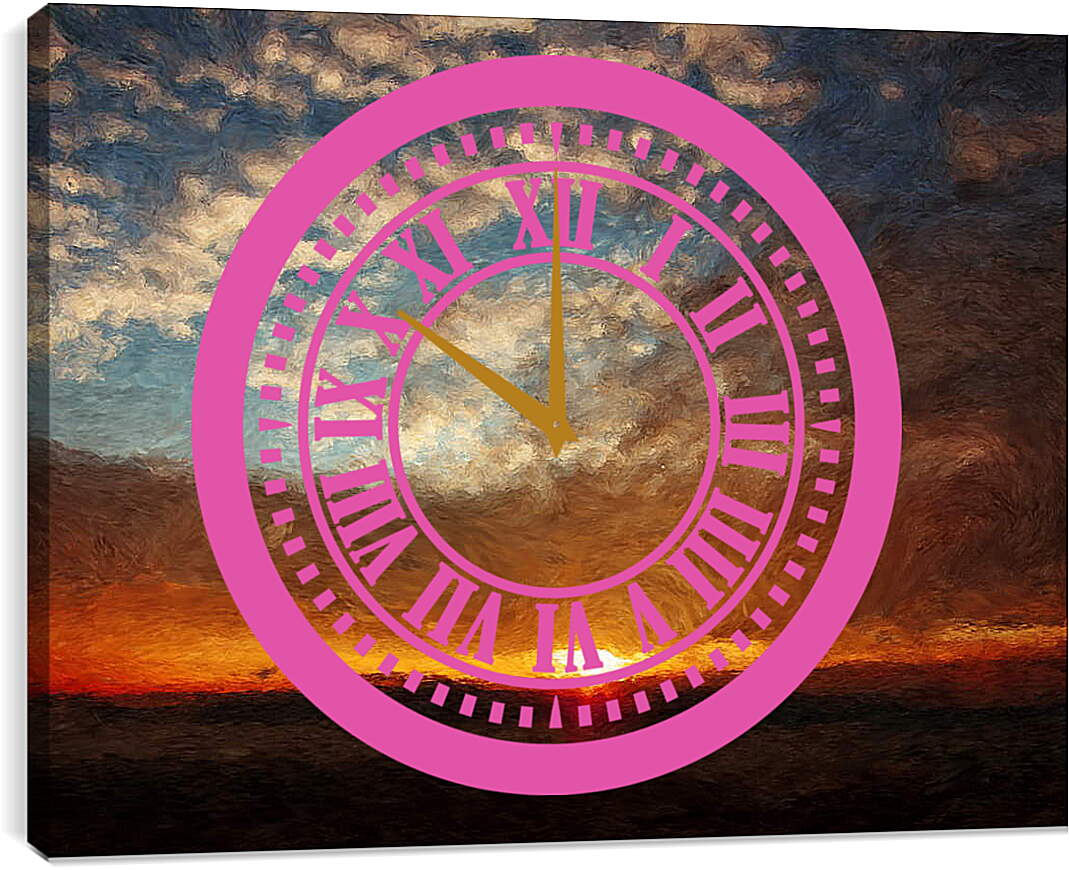 Часы картина - Картина закат
