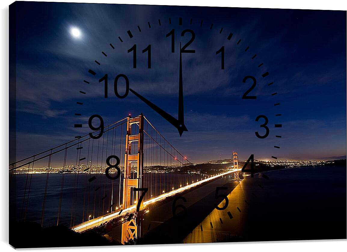 Часы картина - Мост "Золотые ворота" Сан-Франциско. США
