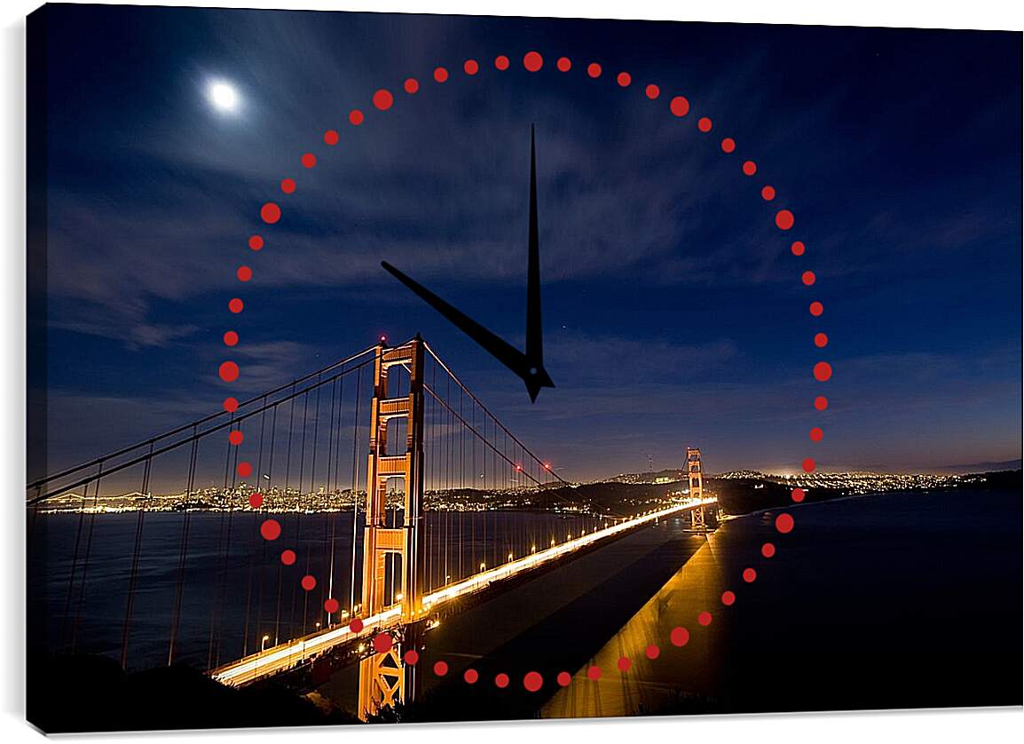 Часы картина - Мост "Золотые ворота" Сан-Франциско. США
