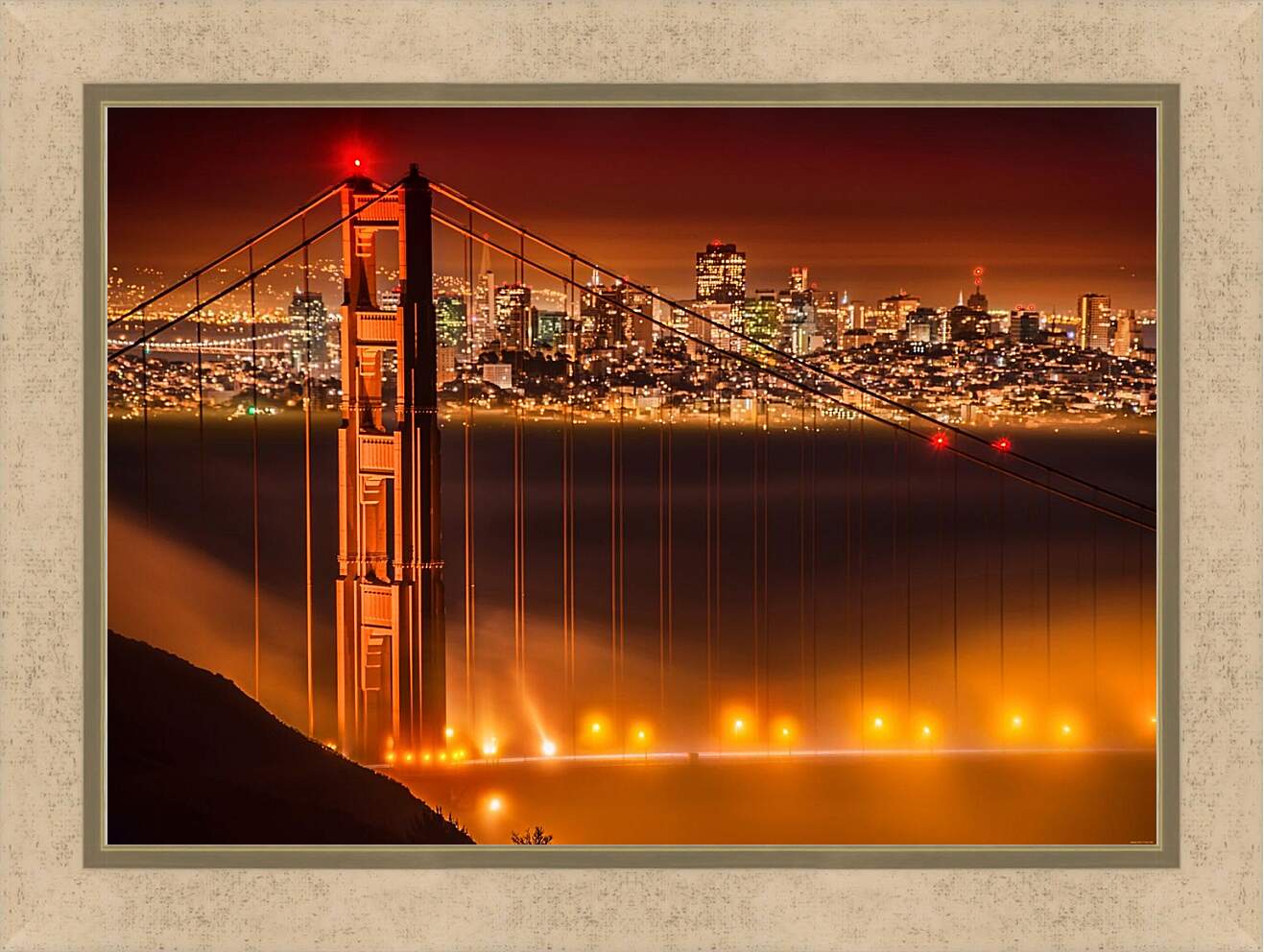 Картина в раме - Мост Золотые Ворота. Сан Франциско