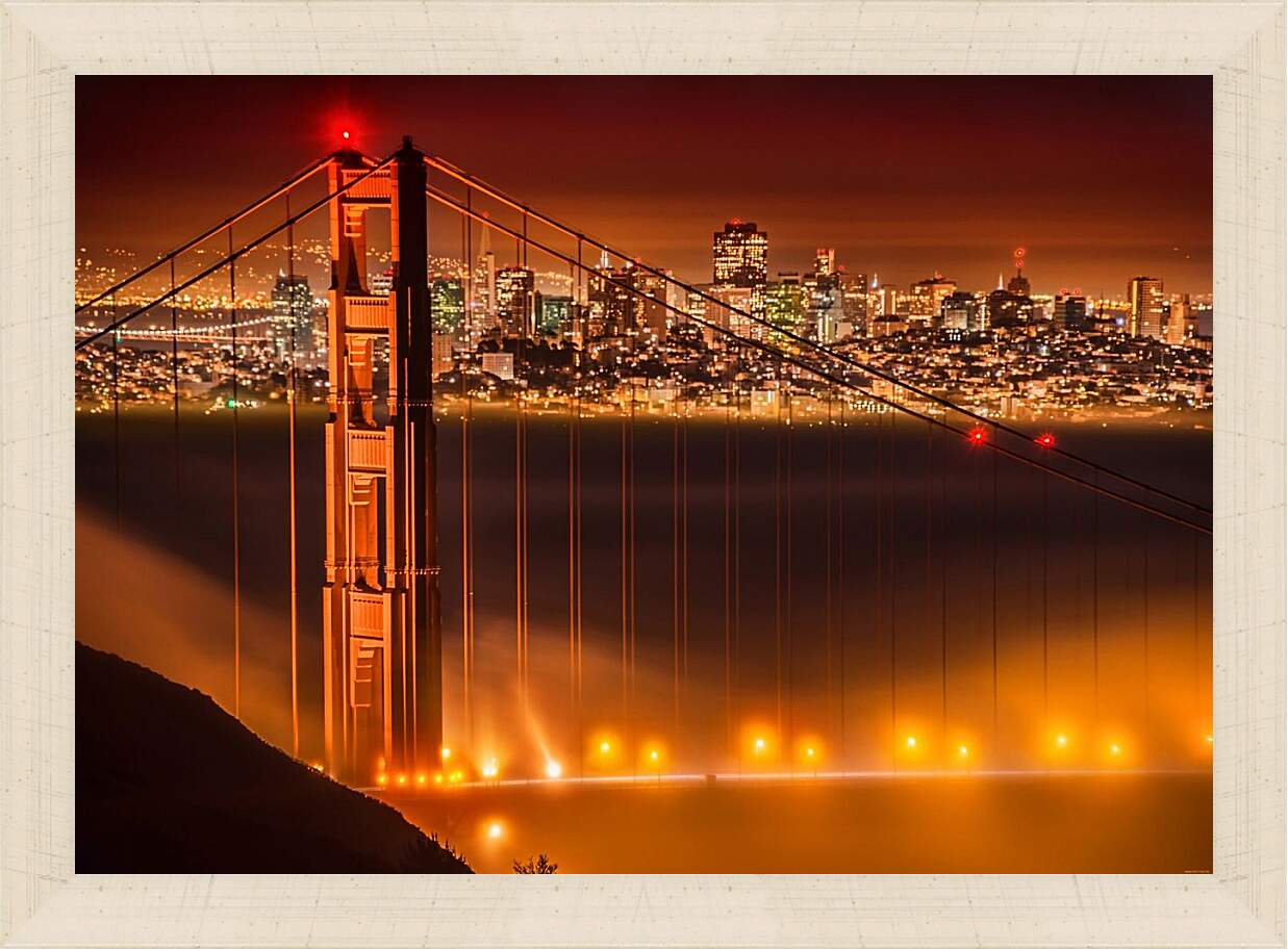 Картина в раме - Мост Золотые Ворота. Сан Франциско