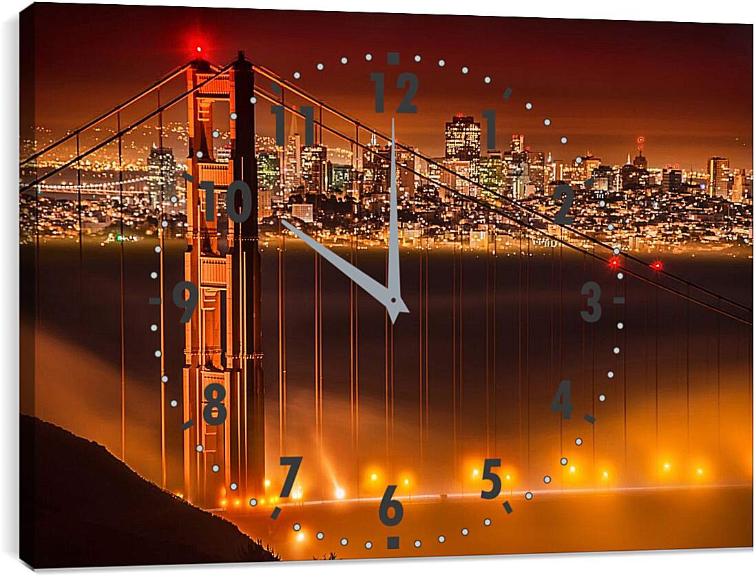 Часы картина - Мост Золотые Ворота. Сан Франциско