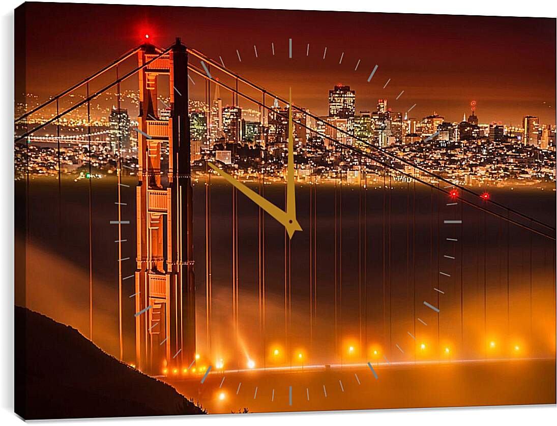 Часы картина - Мост Золотые Ворота. Сан Франциско