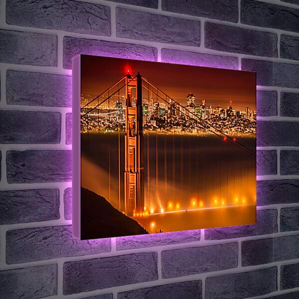 Лайтбокс световая панель - Мост Золотые Ворота. Сан Франциско
